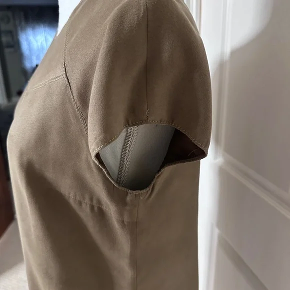 ZARA BASIC brown suede like dress; zipper in back; like new! Size Large - Picture 6 of 9